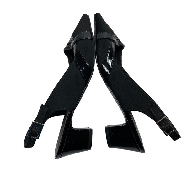 VINTAGE Coach and Four Sling Back Shoes, Black, Size 6 - Picture 2 of 12